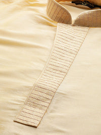 SOJANYA Men Beige Solid Straight Kurta