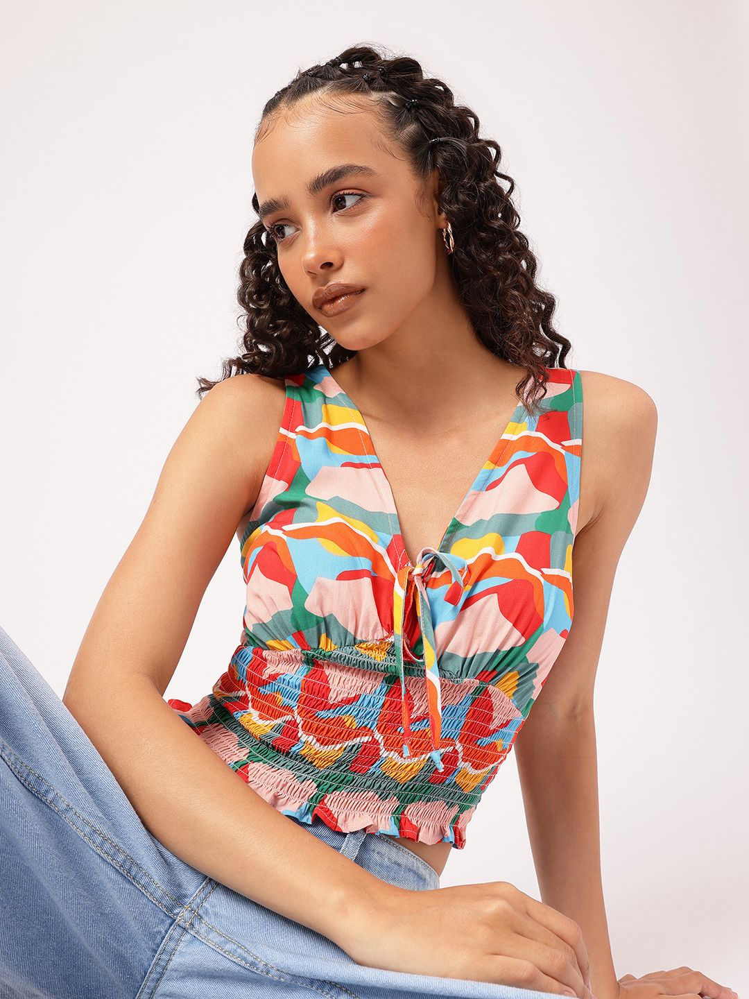 DressBerry Smock & Roll Color Pop Top