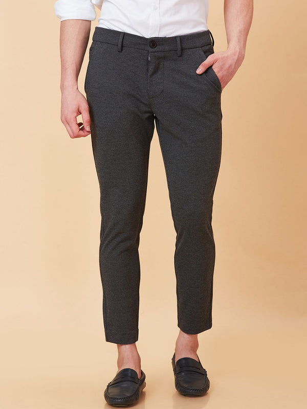 Being Human Men Textured Mid Rise Easy Wash Cotton Chino Trousers