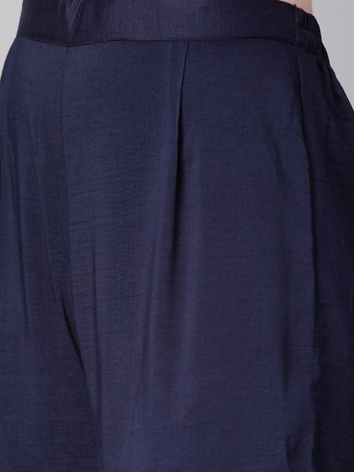 KALINI Striped Round Neck Kurta with Trousers