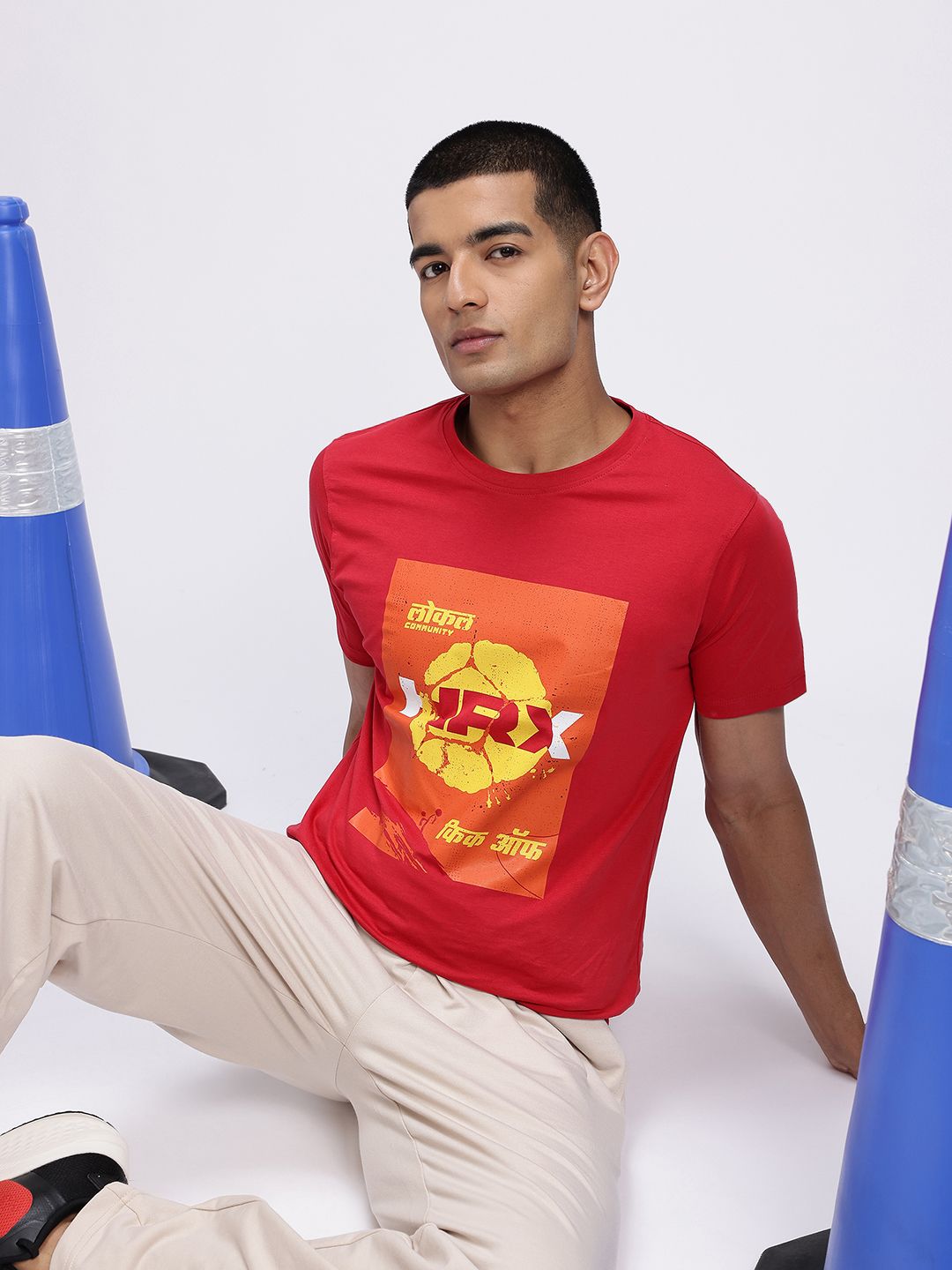 HRX by Hrithik Roshan Brand Logo Printed Pure Cotton Lifestyle T-shirt