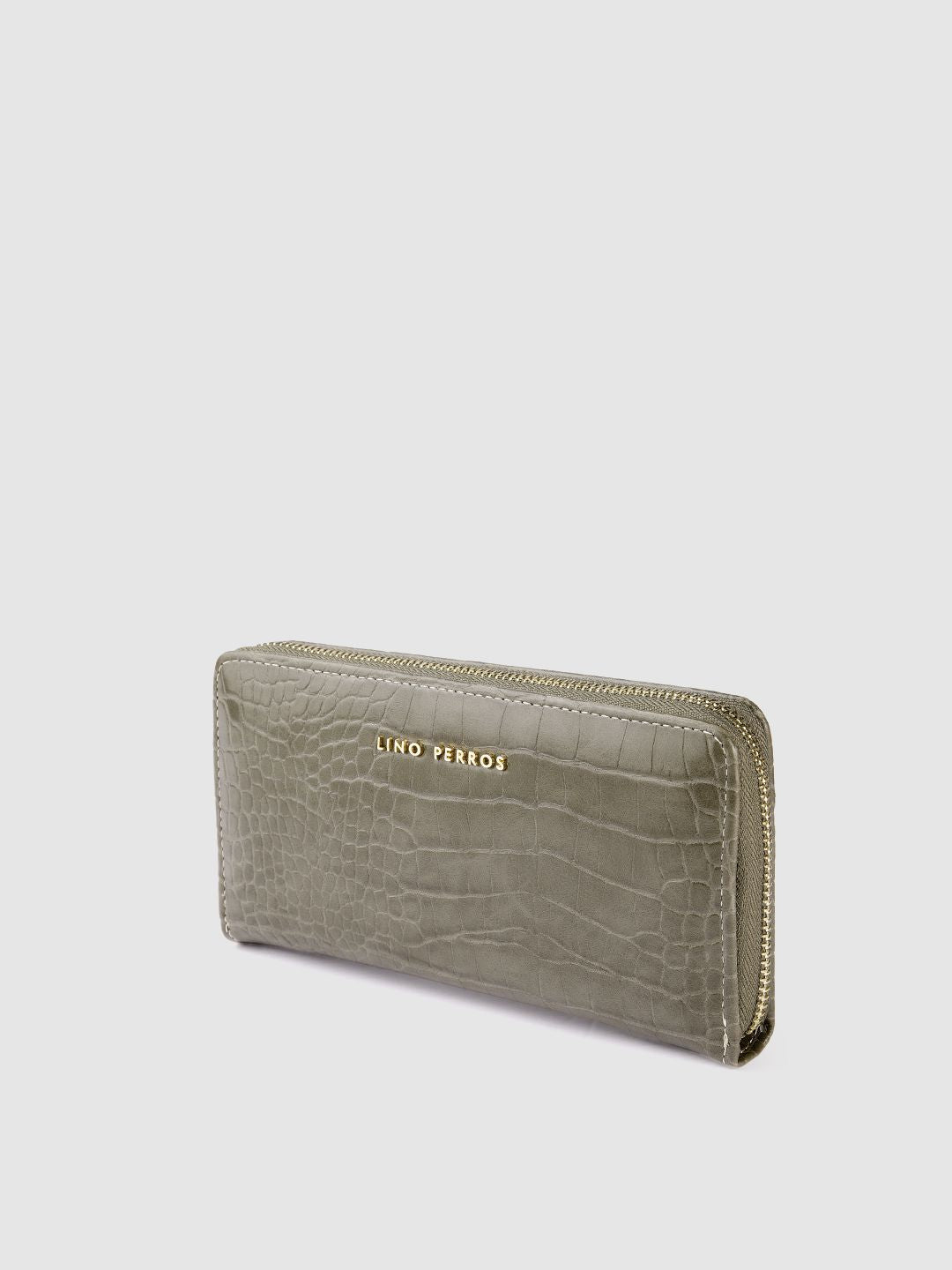 Lino Perros Women Croc Textured Zip Around Wallet