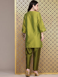 House of Pataudi Ethnic Motifs Embroidered Regular Jashn Kurti With Trousers