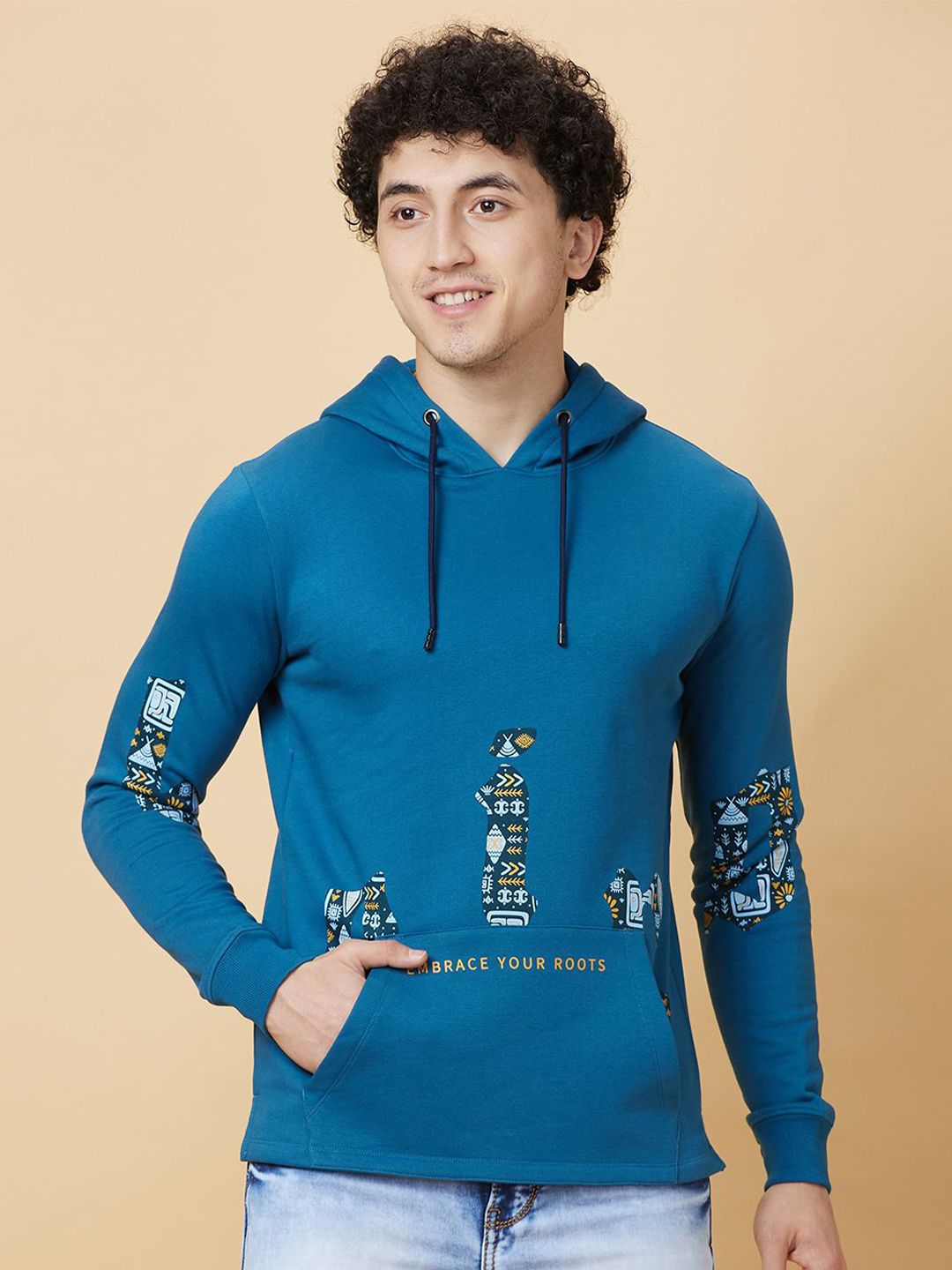 Being Human Printed Hooded Sweatshirt