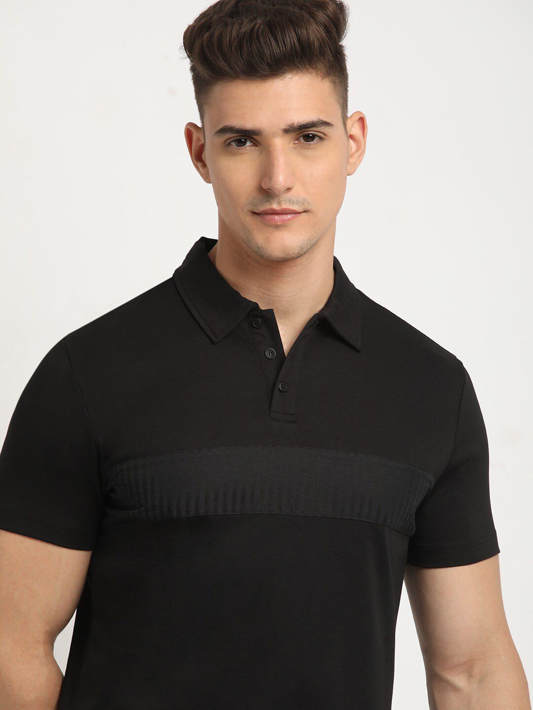 THE BEAR HOUSE Polo Collar Short Sleeves Slim Fit T-shirt