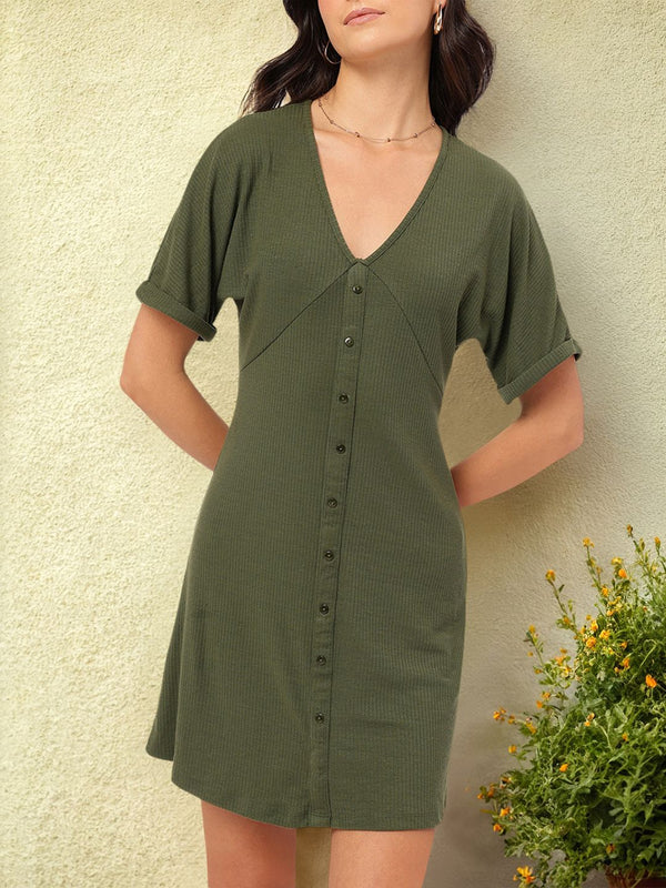 DressBerry Elegant Essense Ribbed Empire Dress