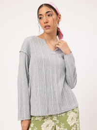 DressBerry Minimal Muse V-Neck Ribbed  Top