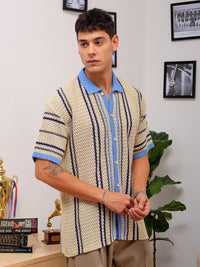 The Indian Garage Co Self Design Spread Collar Relaxed Fit Shirt
