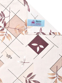 Myntra Elegant Homes Geometrik 300 TC Cadar Bujang Berwarna Krim dengan 1 Sarung Bantal
