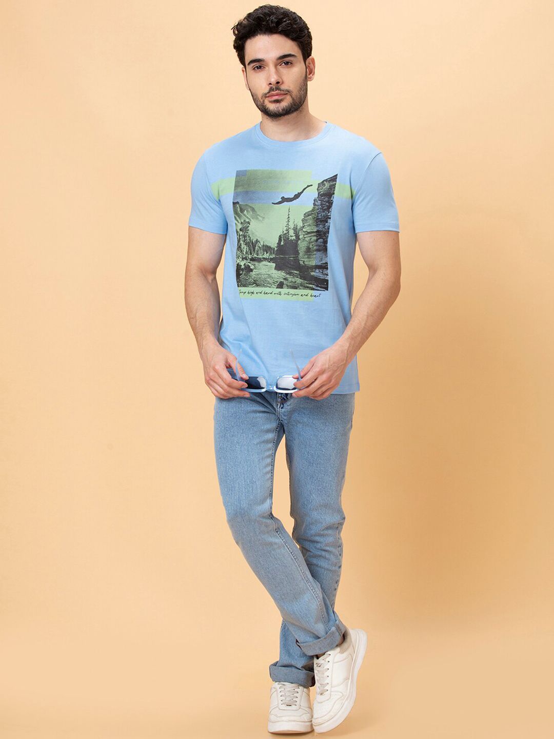 Being Human Graphic Printed Slim Fit Casual T-shirt