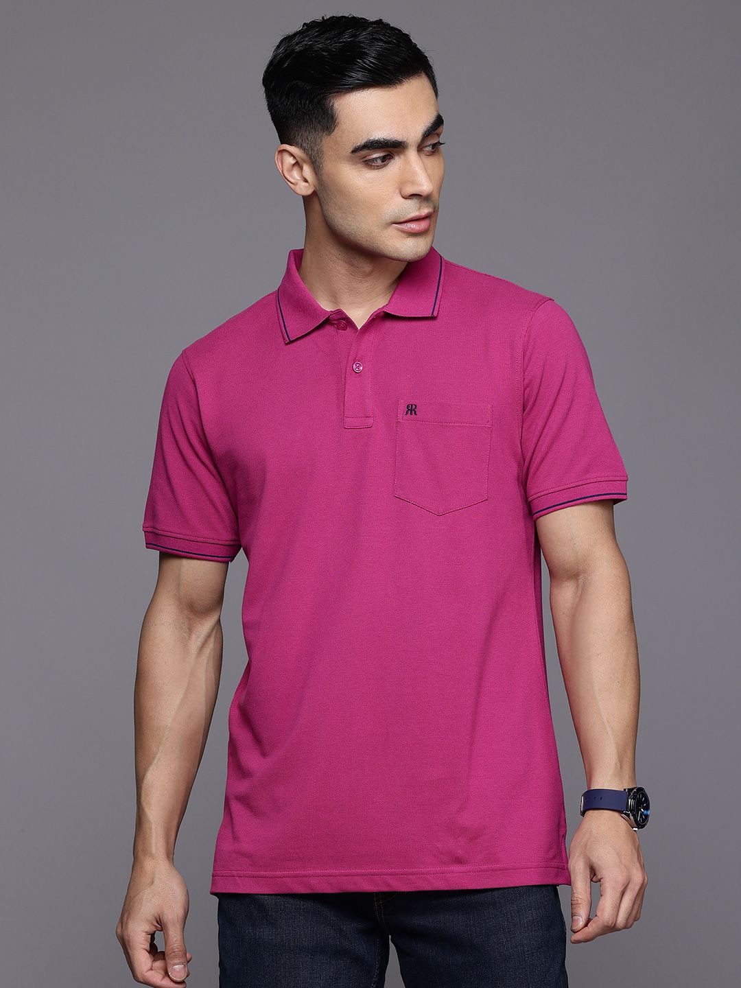 Raymond Pure Cotton Modern Fit Polo Collar T-shirt