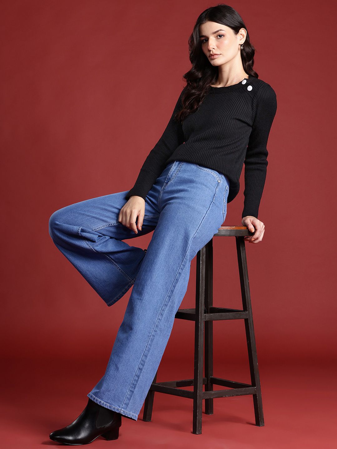 all about you Women Acrylic Ribbed Pullover