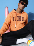 DILLINGER Men Typographic Oversized Hooded Fleece Sweatshirt
