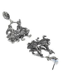 KARATCART Oxidised Silver-Plated Dulha-Dulhan Design Jewellery Set