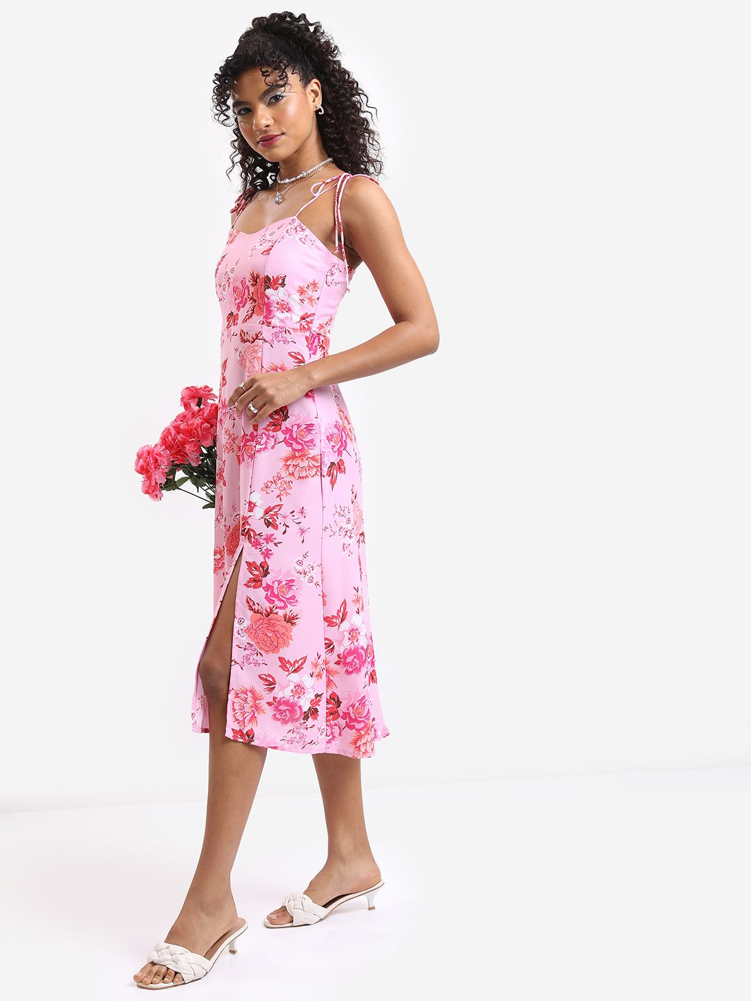 Tokyo Talkies Floral Printed Fit & Flare Midi Dress