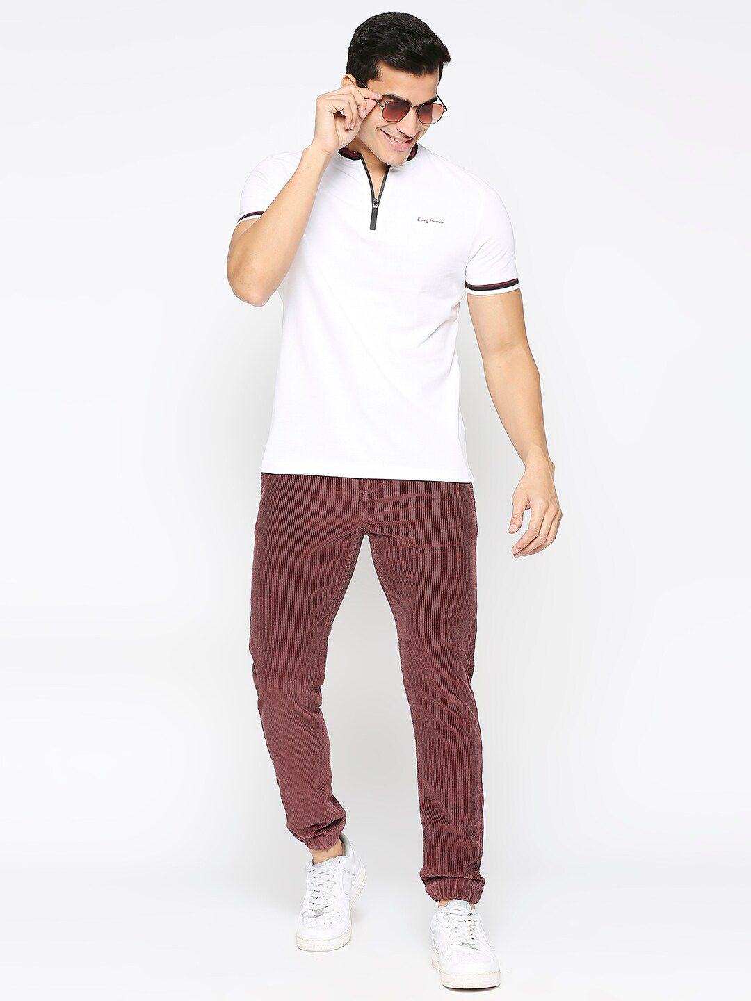 Being Human Men Striped Mid Rise Jogger