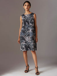 W Black & White Printed Pure Cotton A-Line Dress