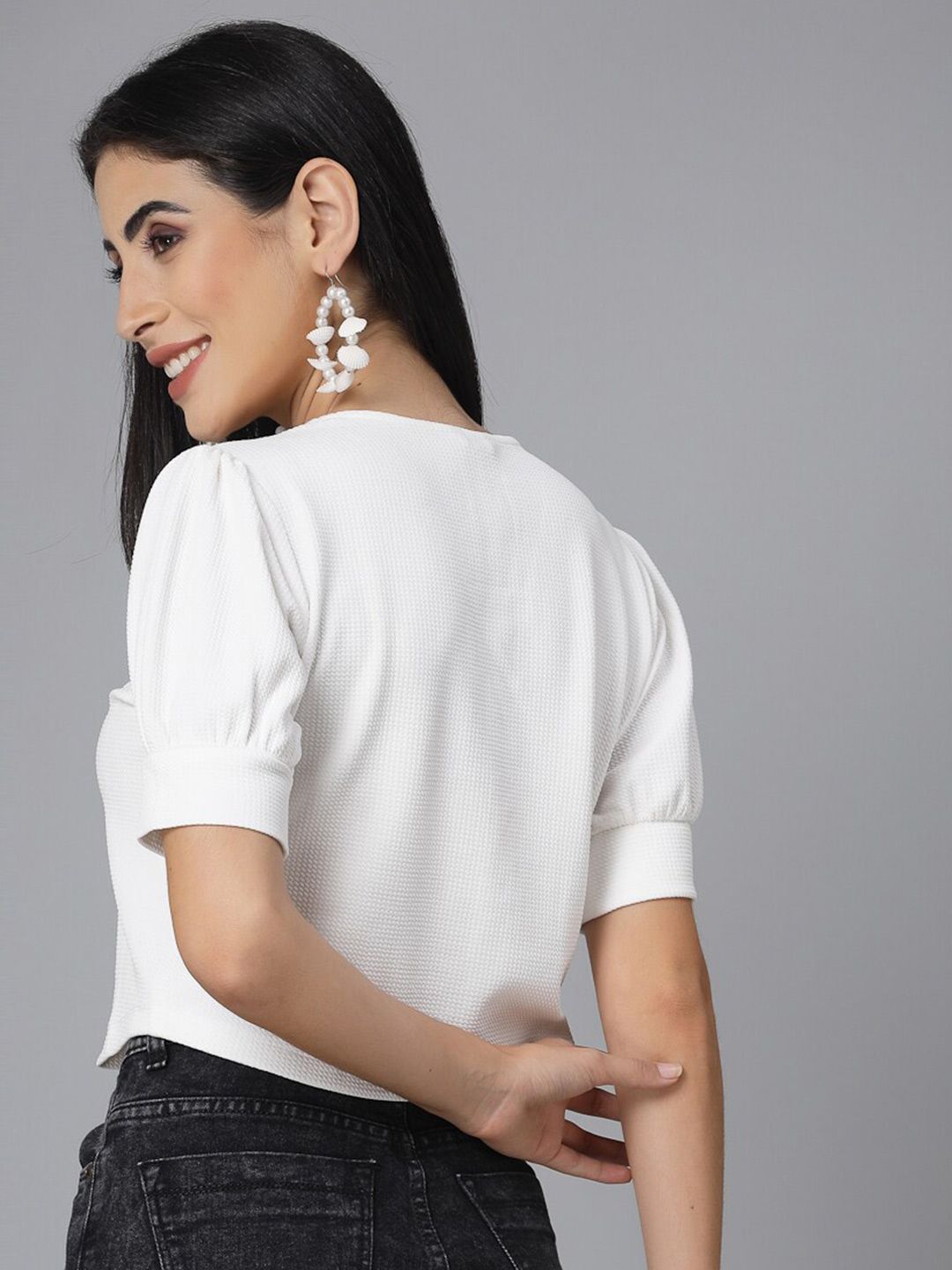 Style Quotient White Open Front Shrug