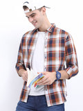 HIGHLANDER Men Checked Casual Slim Fit Shirt