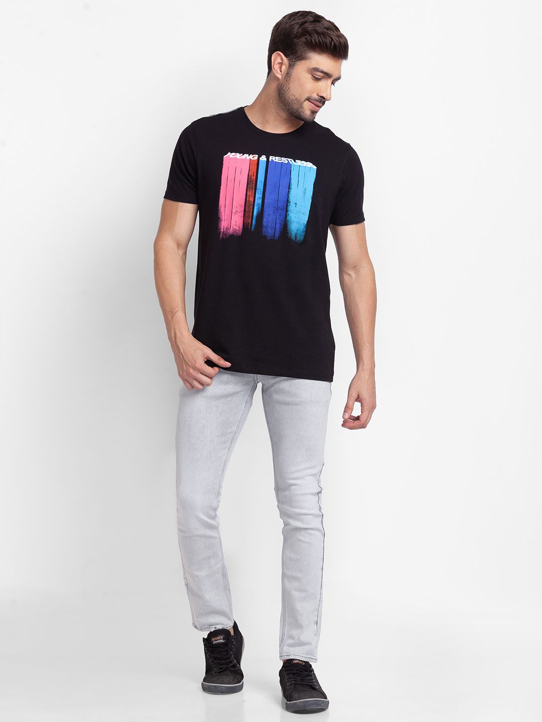 SPYKAR Graphic Printed Slim Fit Casual T-shirt