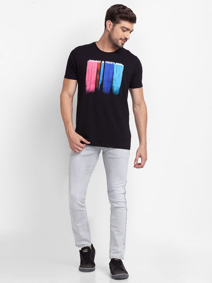 SPYKAR Graphic Printed Slim Fit Casual T-shirt