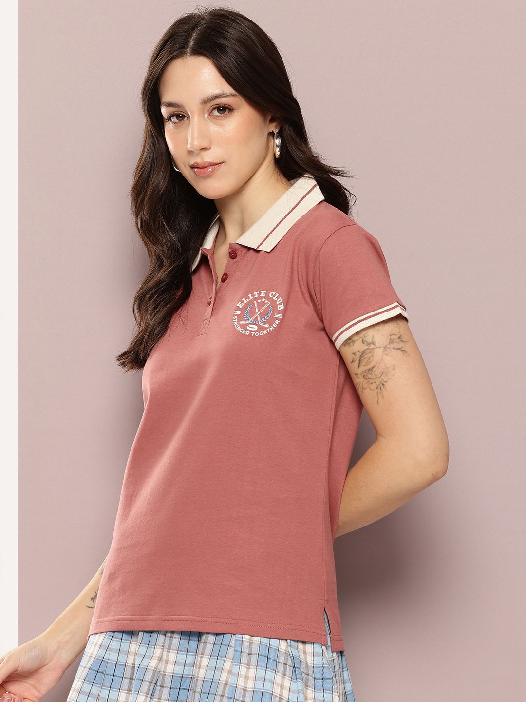 DILLINGER Women's Regular Fit Badge Embroidery Polo Tshirt