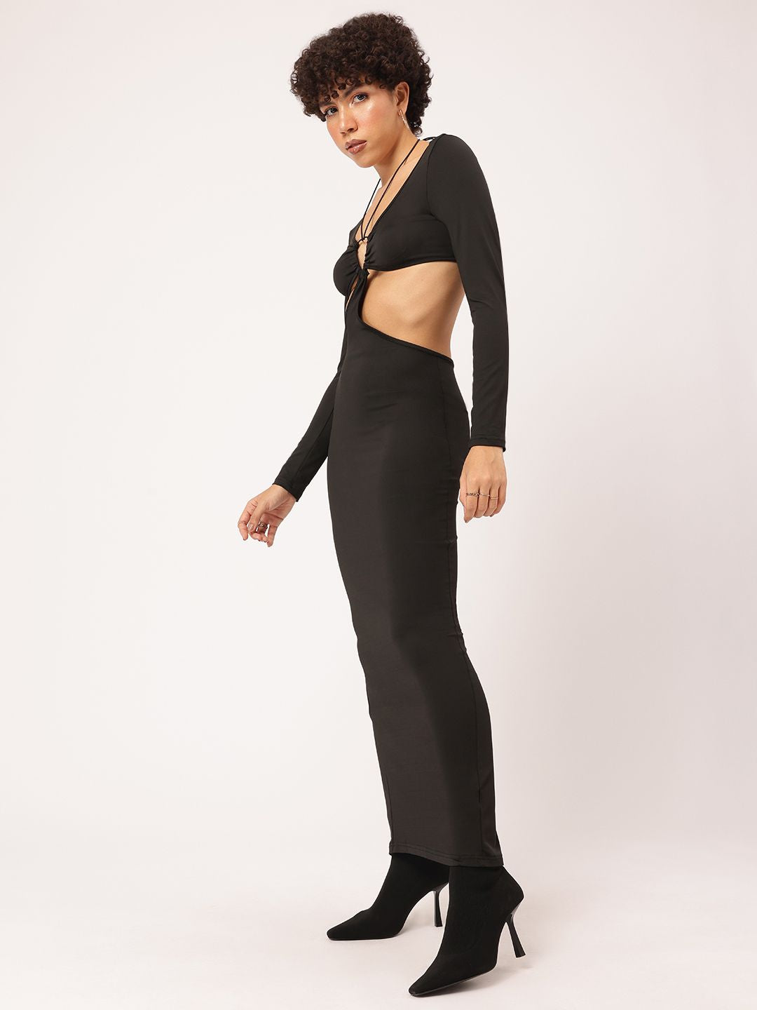 DressBerry Cut-Out Chic Halter Neck Bodycon Maxi Dress