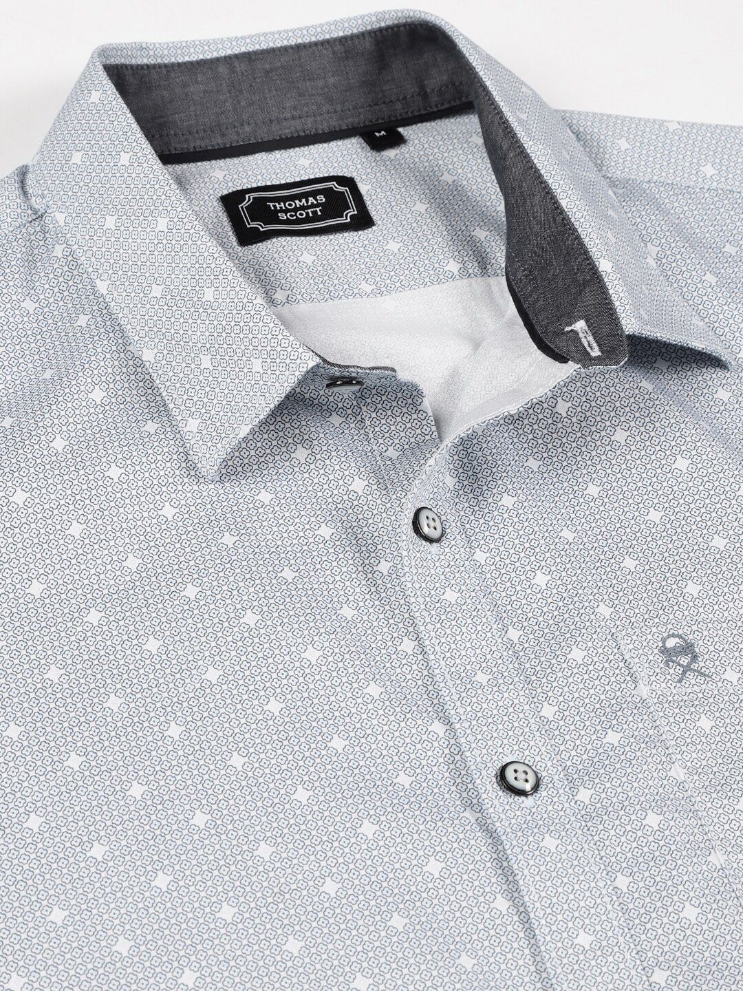 Thomas Scott Micro Ditsy Smart Slim Fit Opaque Cotton Casual Shirt