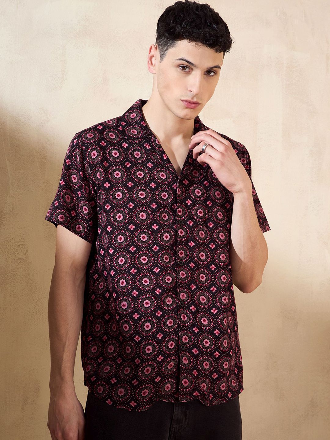 DENNISON Ethnic Motifs Oversized Casual Shirt