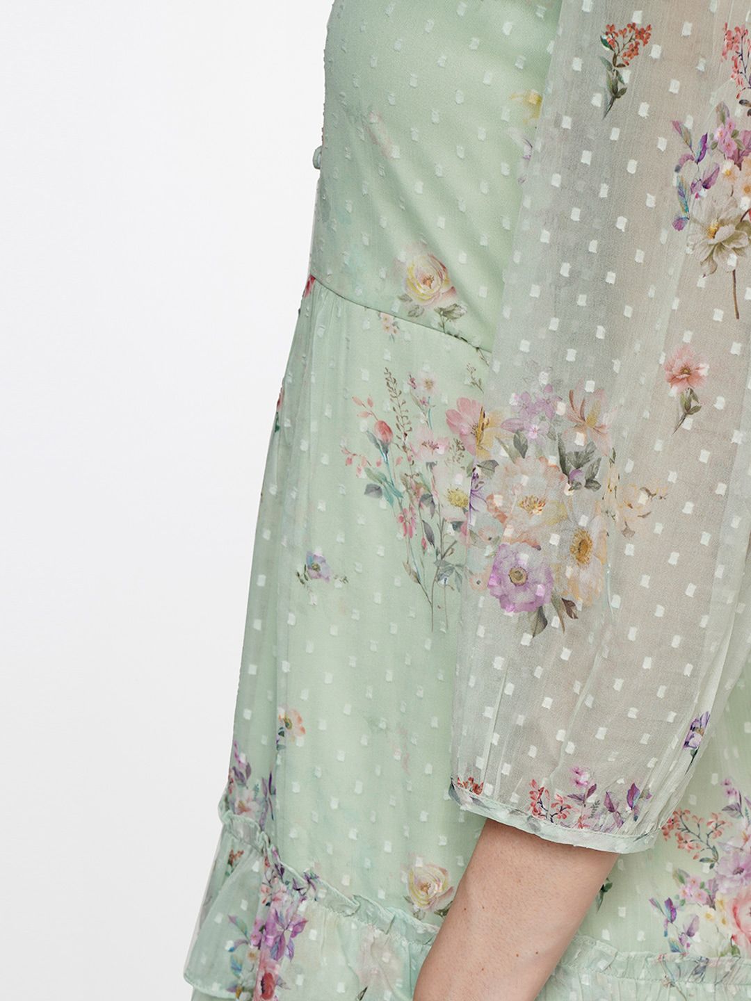 AND Floral Notch Neck A-Line Dress