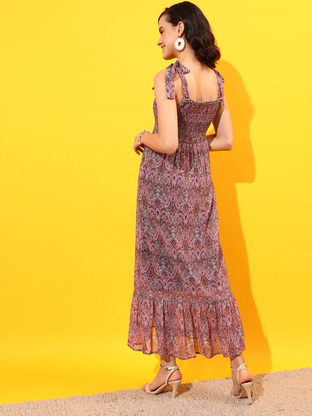 STREET 9 Ethnic Motifs Printed Maxi Dress
