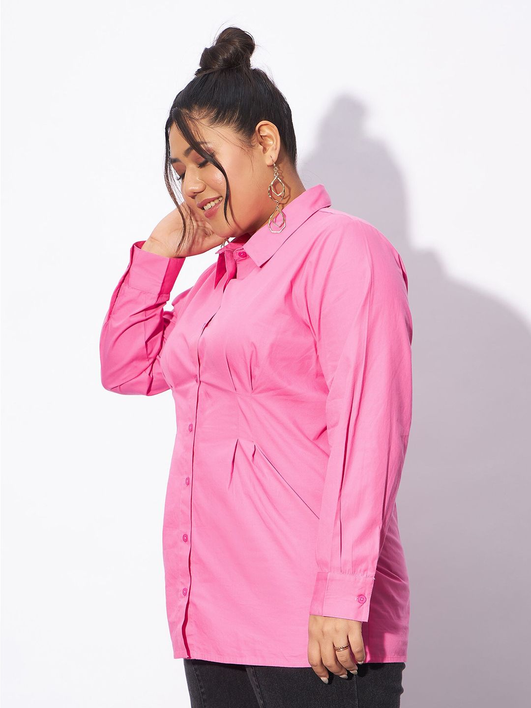 SASSAFRAS Curve Plus Size Pure Cotton Casual Shirt