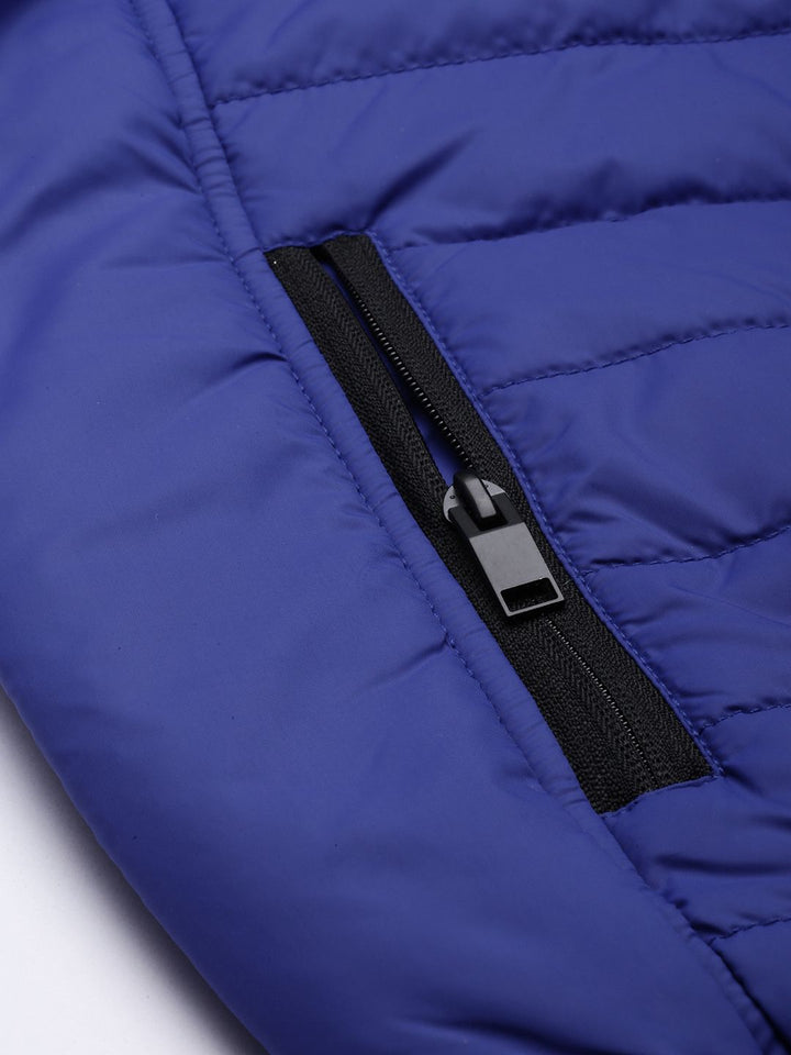 SPYKAR Men Blue Solid Padded Jacket