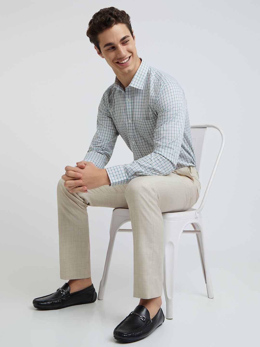 Park Avenue Slim Fit Pure Cotton Checked Formal Shirt