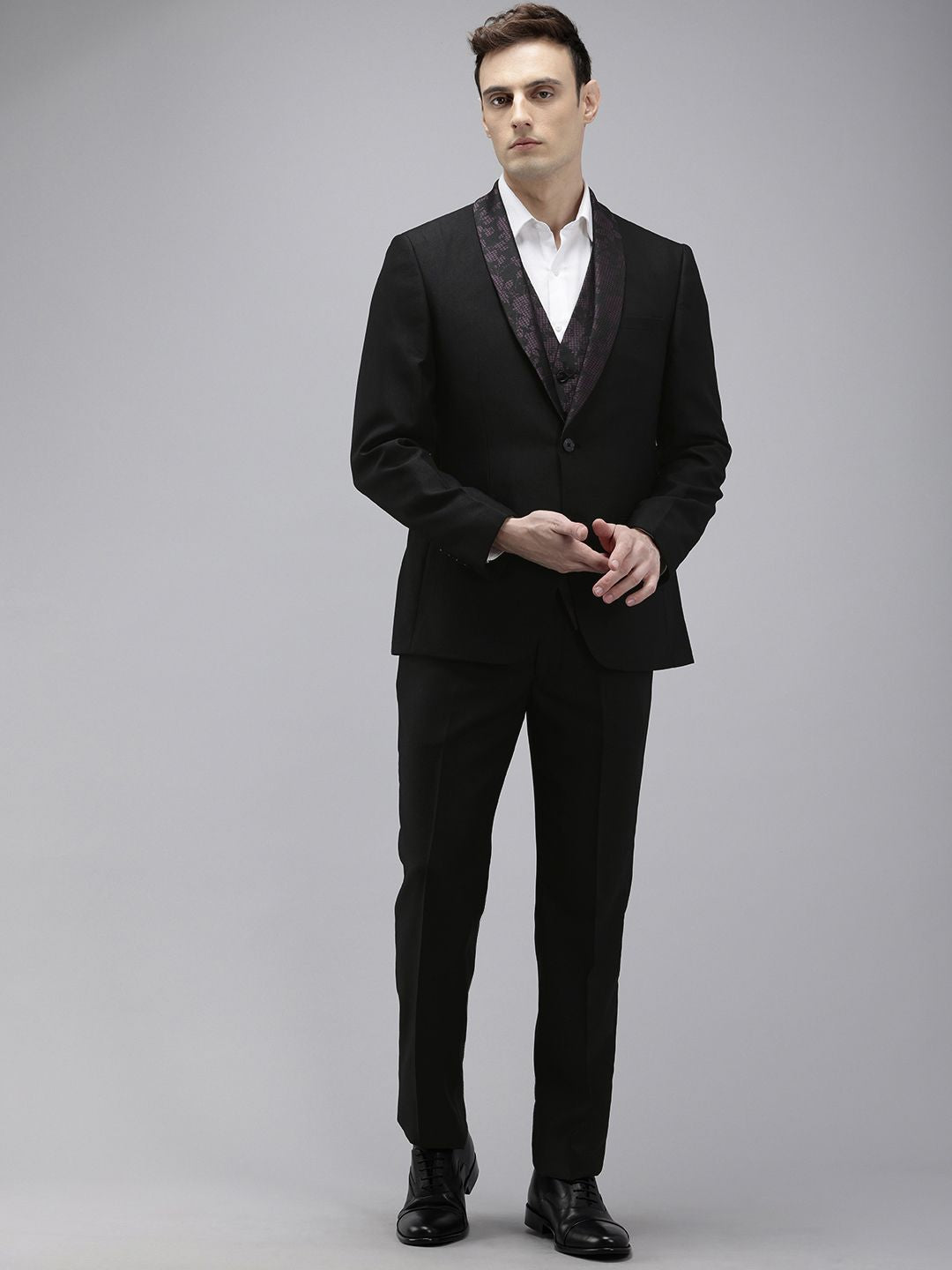 Park Avenue Notched Lapel Single-Breasted 3 Piece Suits