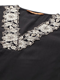 Indo Era Women Floral Yoke Design Regular Pure Cotton Kurta with Trousers