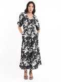 Rareism Floral Printed Fit & Flare Cotton Maxi Dress