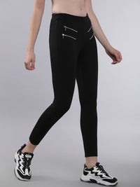 Tokyo Talkies Women Black Slim Fit Solid Regular Trousers