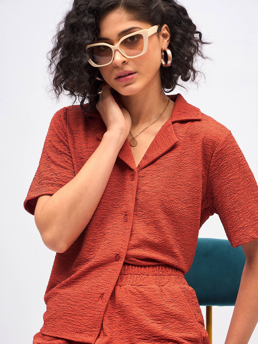 SASSAFRAS Self Design Shirt With Trousers