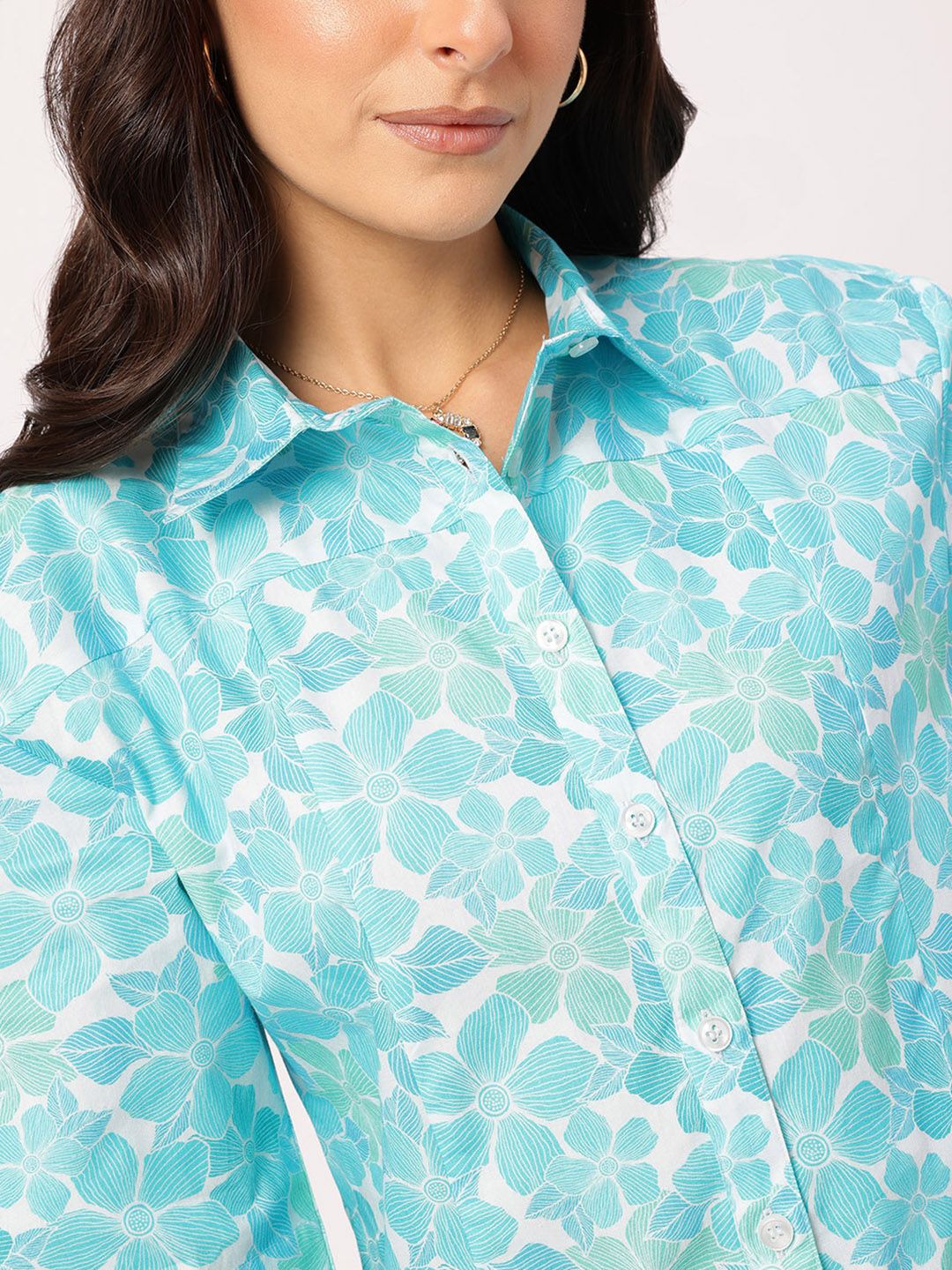DressBerry Garden Vibes Floral Shirt Mini Dress