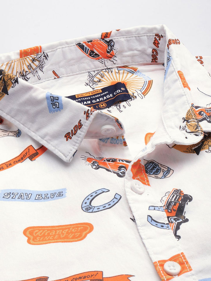 The Indian Garage Co Men Printed Pure Cotton Casual Shirt