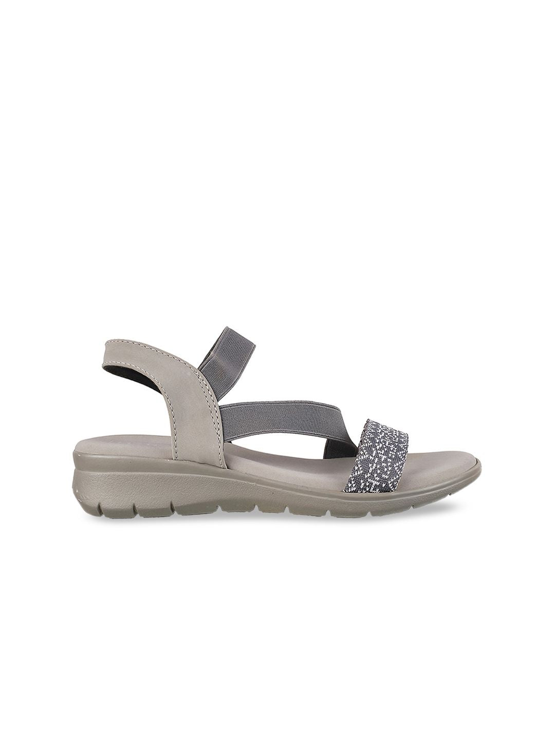 Metro Women Grey Open Toe Flats
