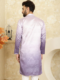SOJANYA Men Purple Thread Work Jacquard Kurta