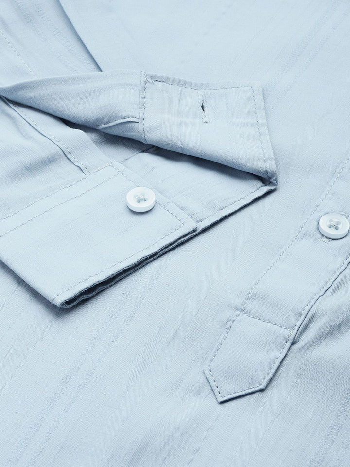 SPYKAR Slim Fit Band Collar Pure Cotton Casual Shirt