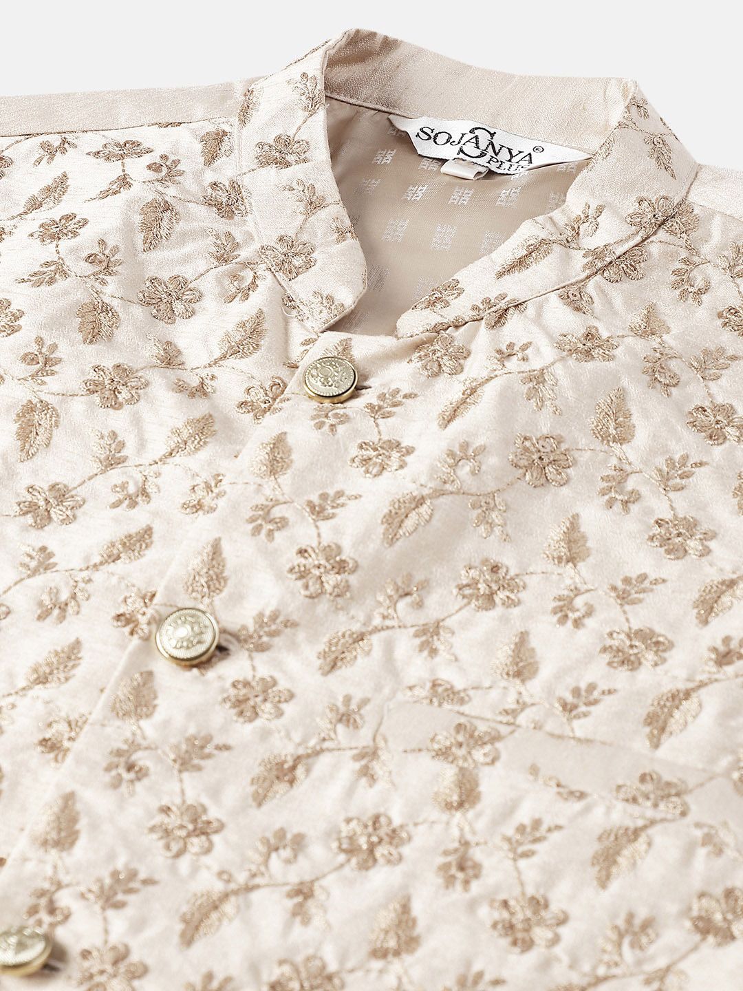 SOJANYA PLUS Plus Size Woven Design Kurta With Pyjamas & Nehru Jacket