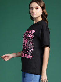 DressBerry Women Printed Pure Cotton T-shirt