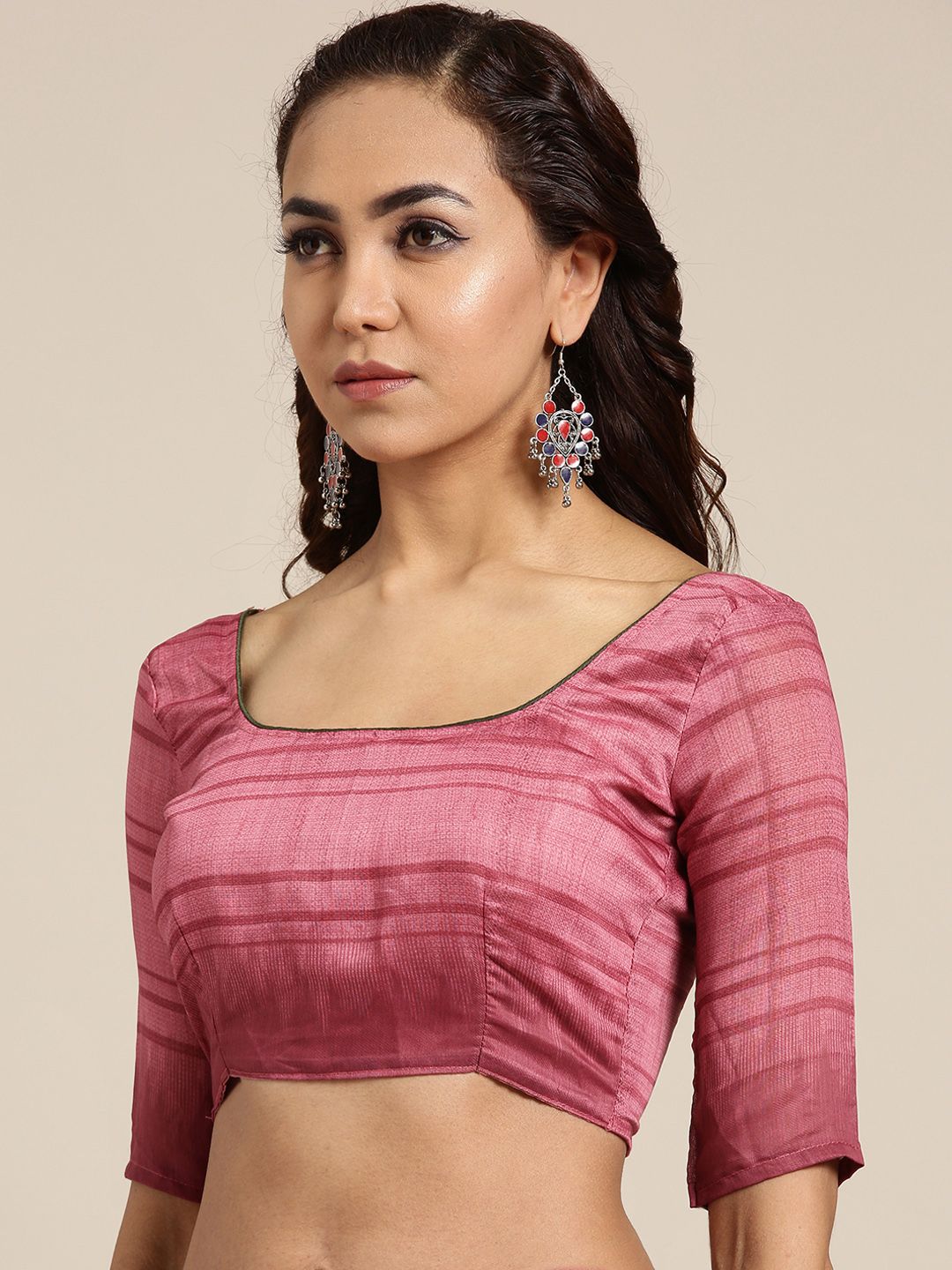 Saree mall Grey & Maroon Printed Saree