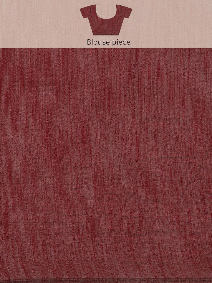 Saree mall Maroon Floral Linen Blend Banarasi Saree
