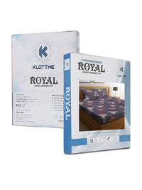 KLOTTHE Purple Geometric Polycotton 300 TC King Halus Cadar dengan 2 Sarung Bantal-98 x 87 inci