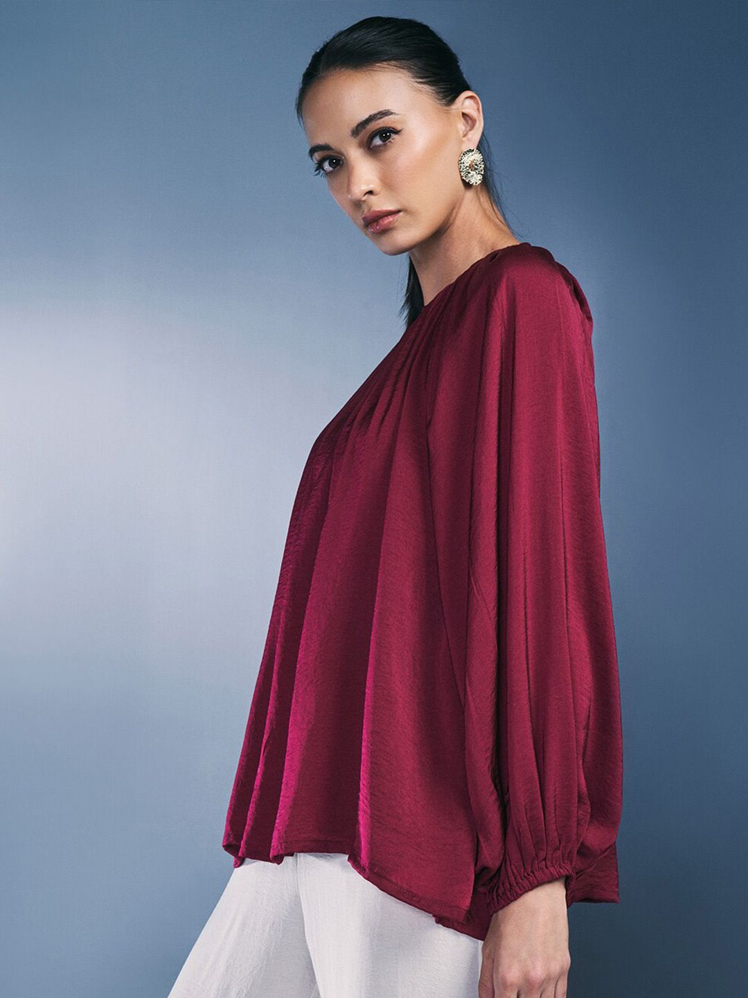 AND Raglan Sleeves Gathered A-Line Top